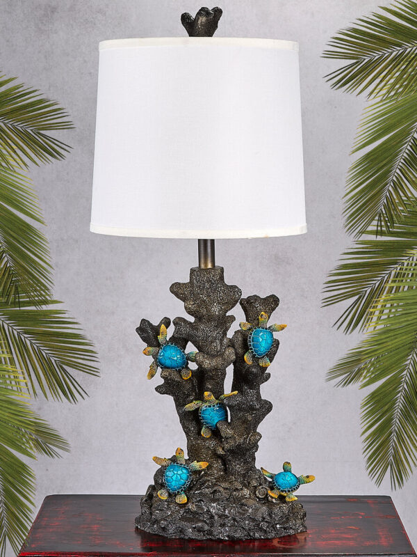 Coral Table Lamp With Turtles 301 26